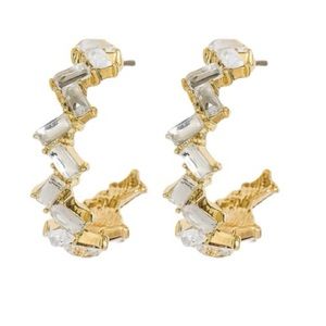 Sugarfix by Baublebar Crystal Hoop Gold Tone Earrings